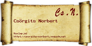 Csörgits Norbert névjegykártya