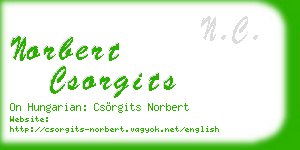norbert csorgits business card